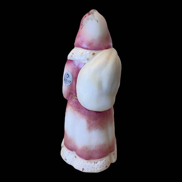 FENTON Glass SANTA FIGURINE 8" Santas List Limited Edition Signed Numbered Pink - Picture 5 of 8